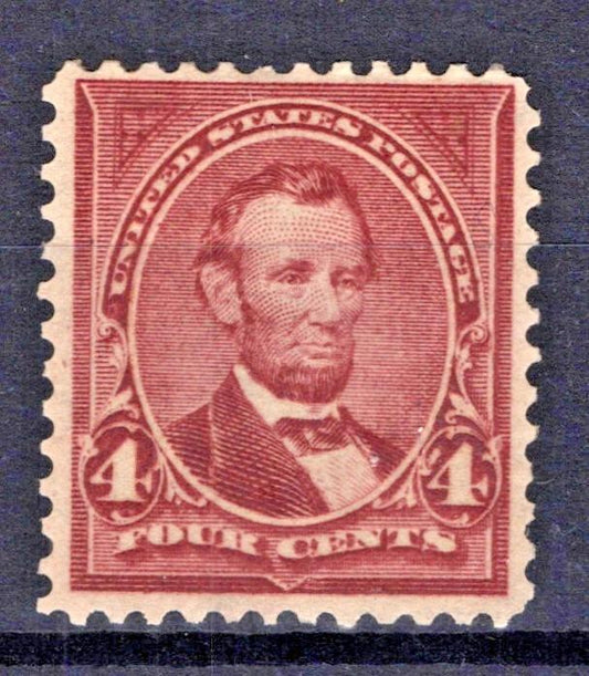 US 1897 4c Lincoln lilac brown, perf 12 D/L Wmk, Scott# 280a VF MNH ZAYIX