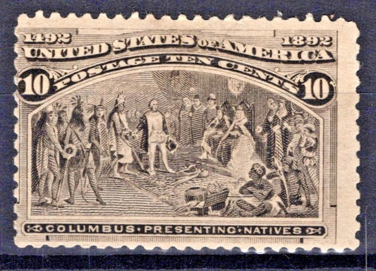 US 1893 10c Columbian Exposition, black brown, Scott# 237 FVF MH ZAYIX