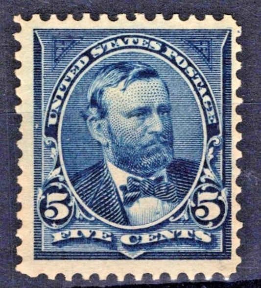 US 1897 5c blue Grant, perf 12, D/L wmk, Scott# 281 F-VF Bureau Issue MNH ZAYIX
