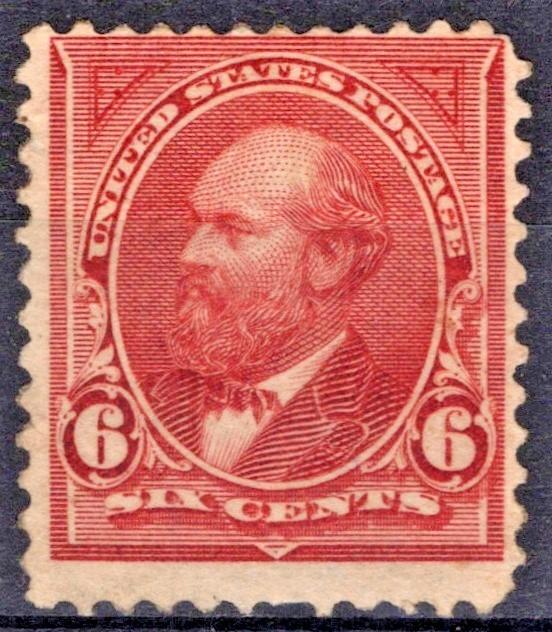 US 1897 6c lake Garfield Bureau Issue D/L watermark 282 Fine MH ZAYIX