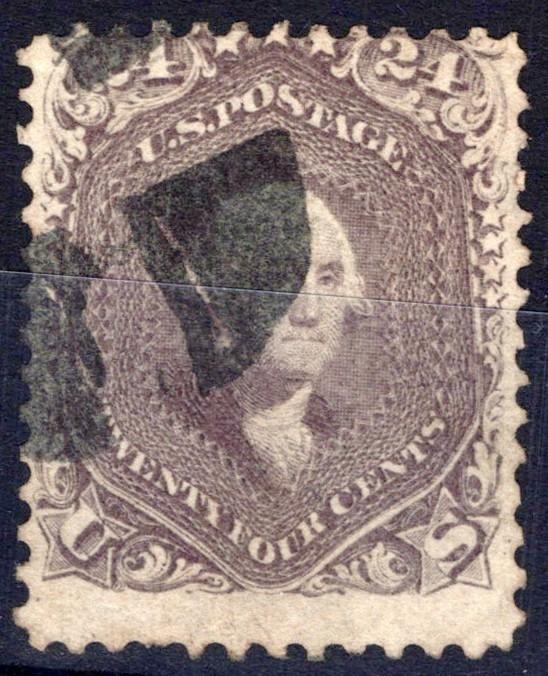 US 1861 24c brown lilac Washington Thick Paper Scott# 70a Used Fine ZAYIX