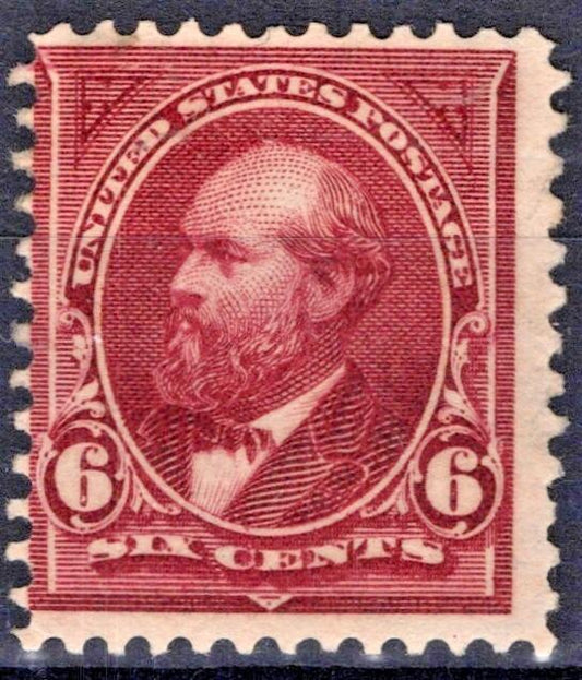 US 1897 6c purple lake Garfield D/L Watermark Scott# 282a Fine MH ZAYIX