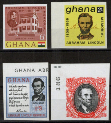 Ghana 208-211 MNH Imperf Abraham Lincoln Politician ZAYIX 042623S163