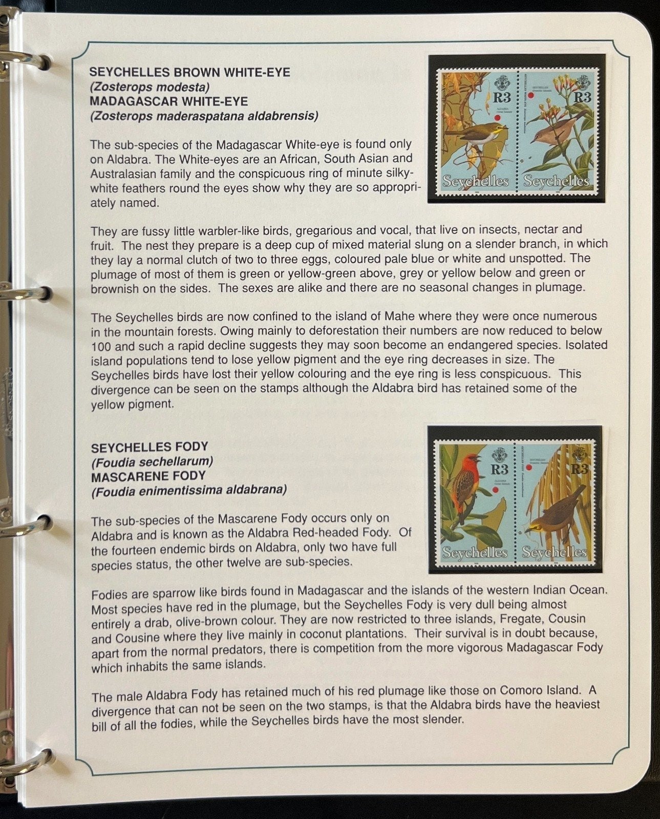 The Kingdom of Birds Stamp Collection 3 Volume Harris Albums MNH ZAYIX