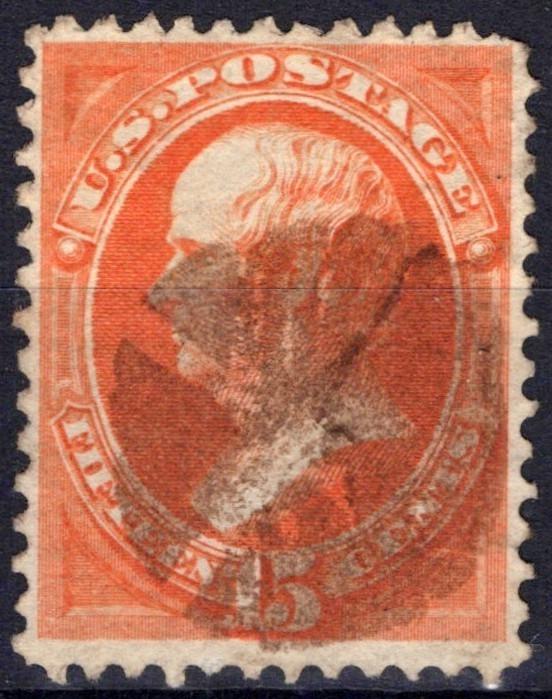 US 1870 15c bright orange Webster National Bank Note Scott# 152 Used F-VF ZAYIX