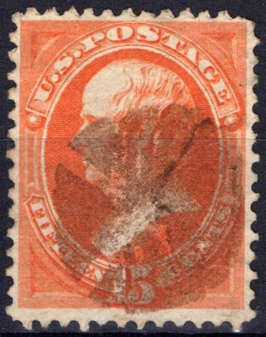 US 1870 15c bright orange Webster National Bank Note Scott# 152 Used F-VF ZAYIX