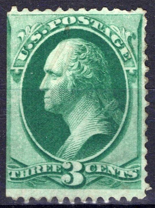 US 1870 3c green Washington National Bank Note Scott# 147 VG No Gum Unused ZAYIX