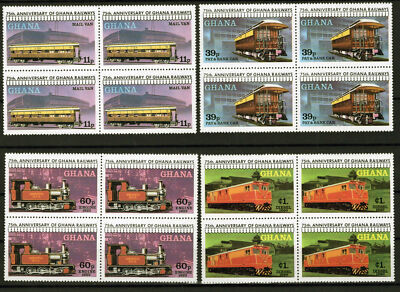 Ghana 678-681 MNH Block Railroads Locomotives Transportation ZAYIX 042623S169