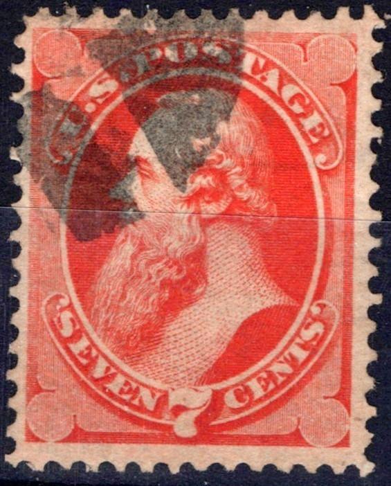 US 1870 7c vermillion Stanton National Bank Note Co Scott# 149 Used F-VF ZAYIX