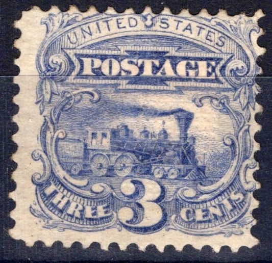 US 1869 3c Locomotive National Bank Note Hard Wove Paper Scott# 114 VG MH ZAYIX