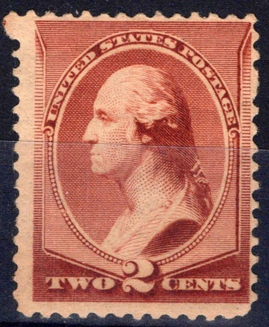 US 1883 2c red brown Washington American Bank Note Co Scott# 210 MH Fine ZAYIX