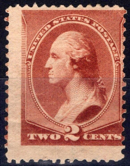 US 1883 2c red brown Washington American Bank Note Co Scott# 210 MH VG/F ZAYIX