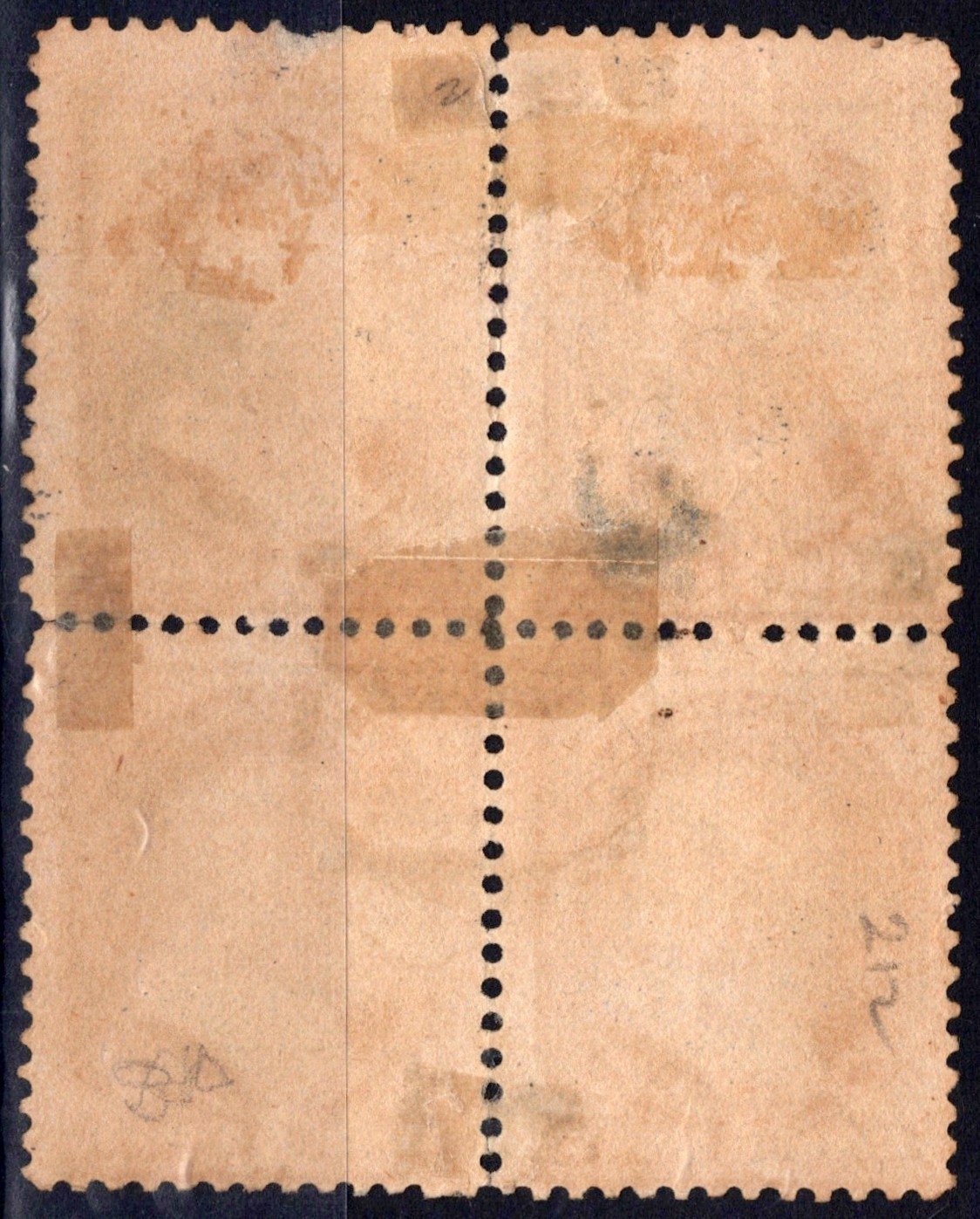 US 1887 1c ultra Franklin block American Bank Note Co Scott# 212 Used Fine ZAYIX