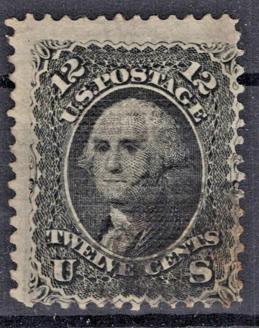 US 1868 12c black Washington E Grill National Bank Note Sc# 90 Used Fine ZAYIX