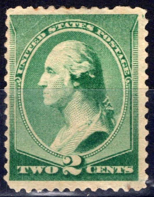 US 1887 2c green Washington American Bank Note Co Scott# 213 MNG FVF ZAYIX