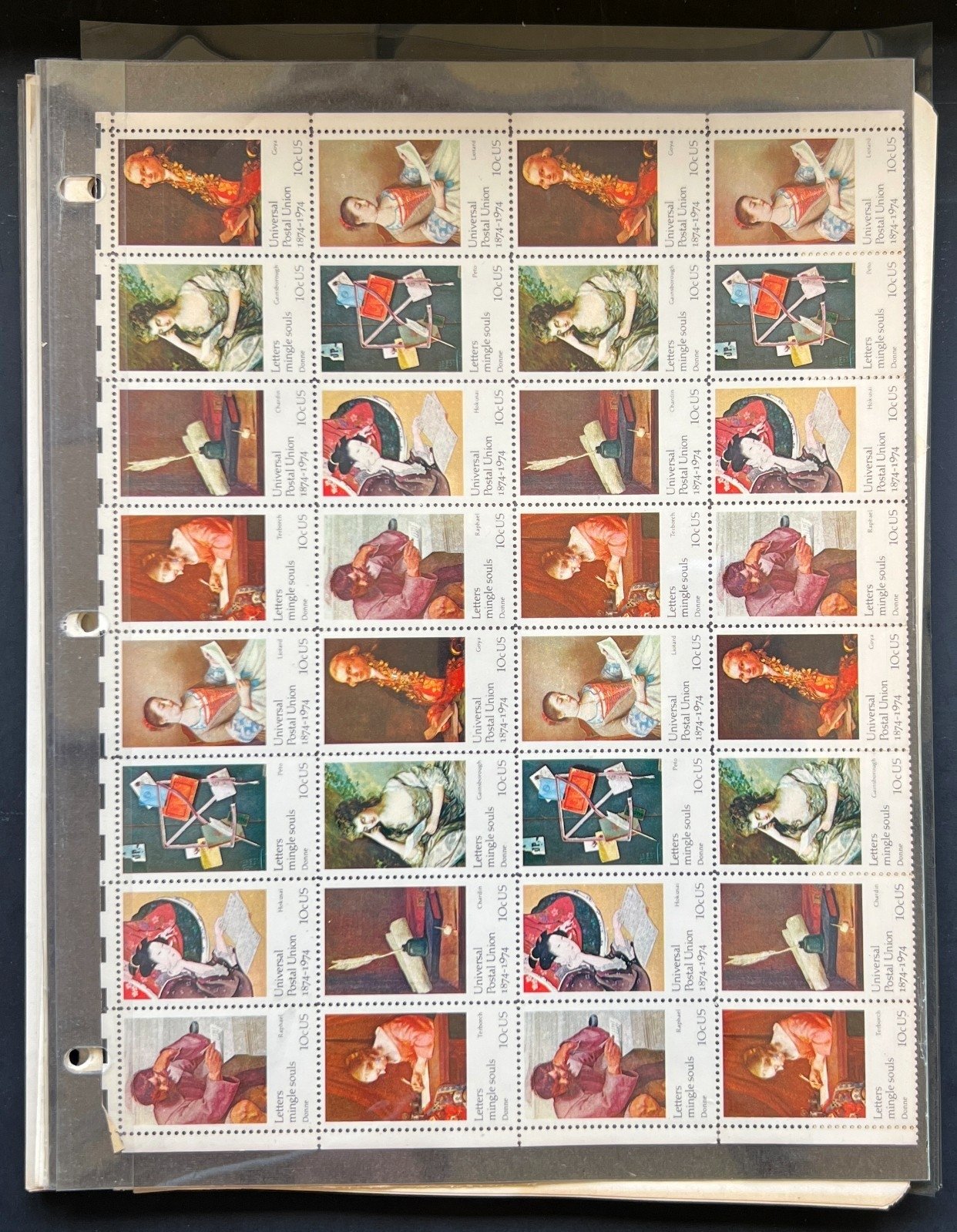 United States Plate Block Stamp Collection On Album Pages Used ZAYIX