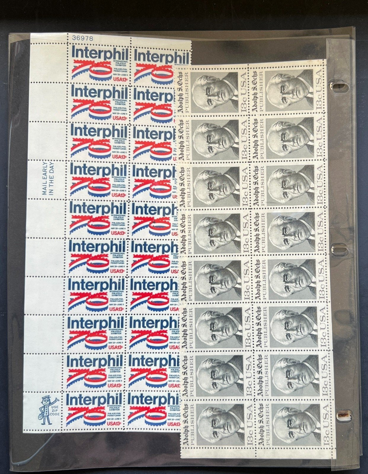 United States Plate Block Stamp Collection On Album Pages Used ZAYIX