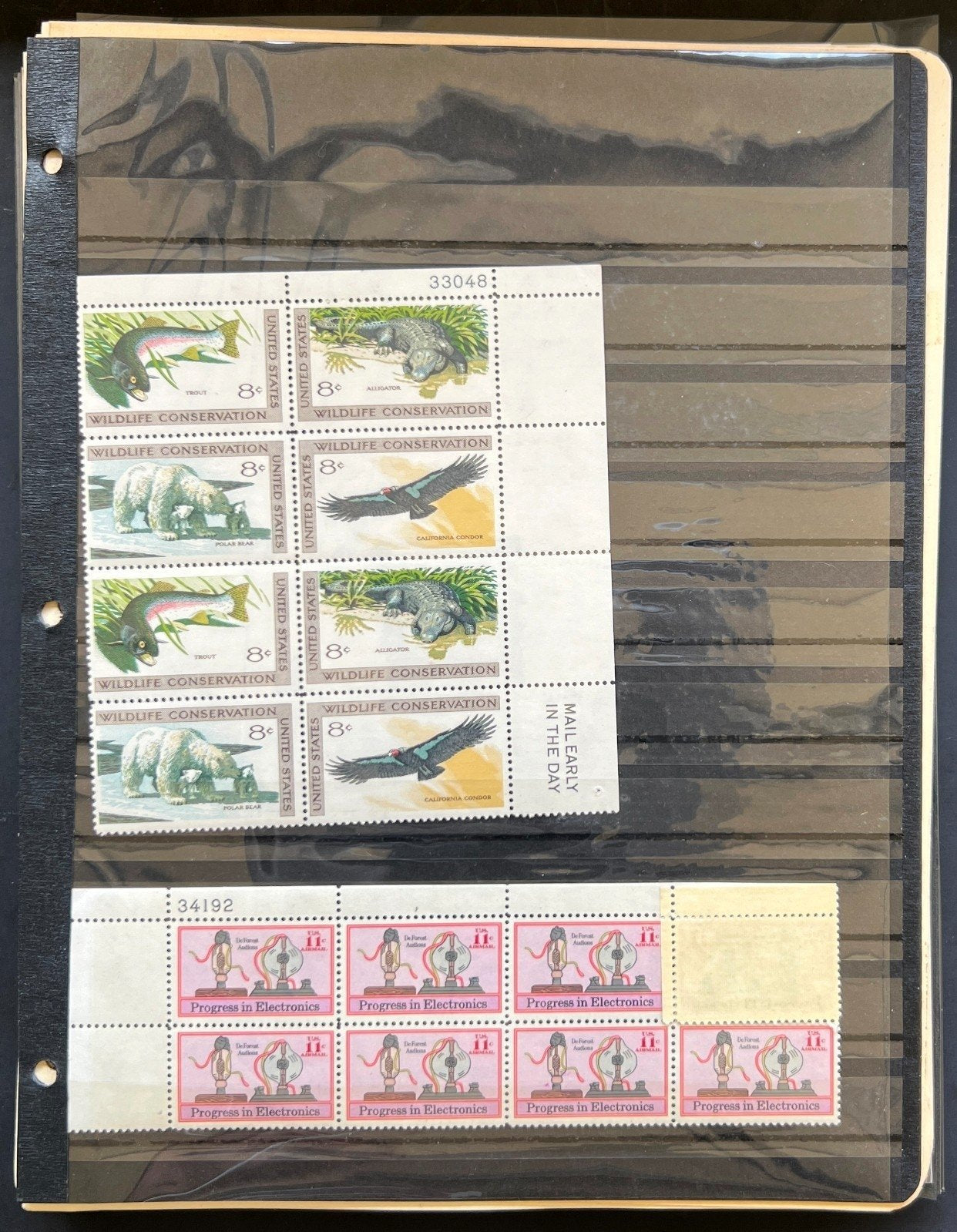 United States Plate Block Stamp Collection On Album Pages Used ZAYIX