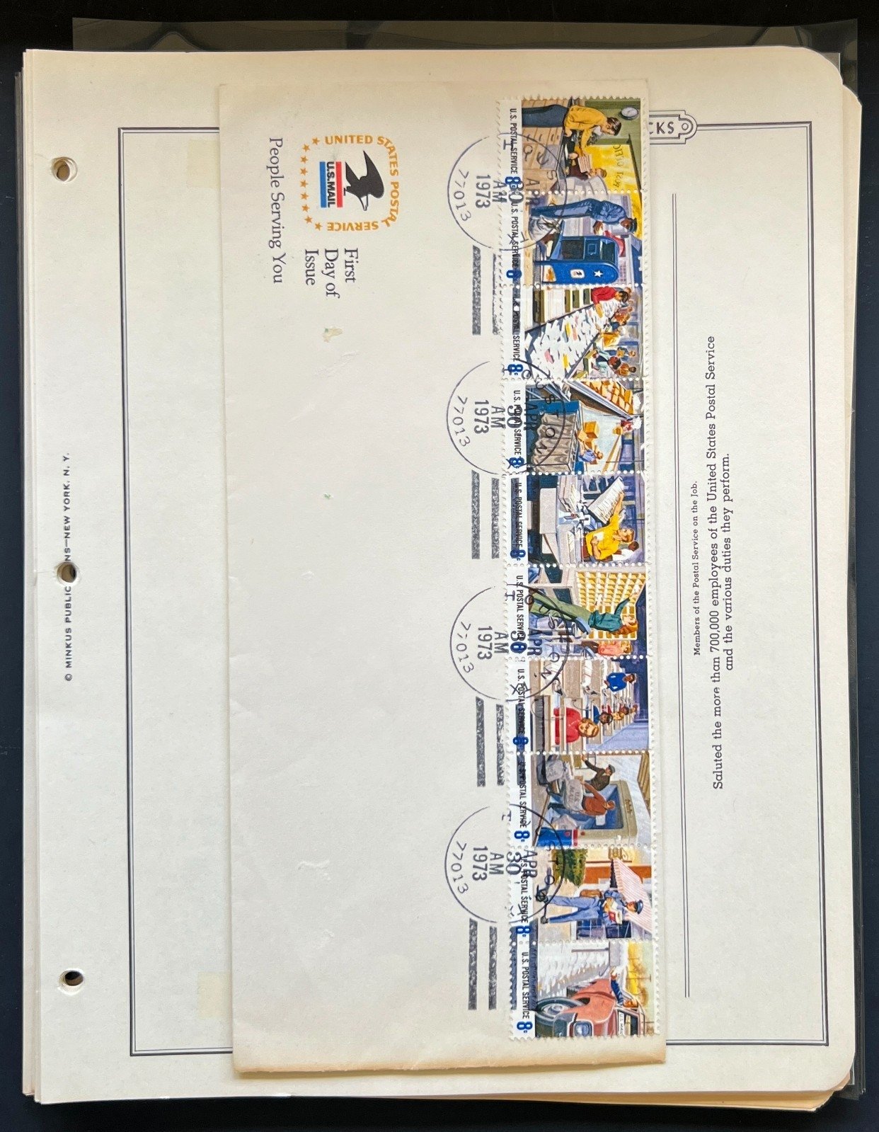 United States Plate Block Stamp Collection On Album Pages Used ZAYIX