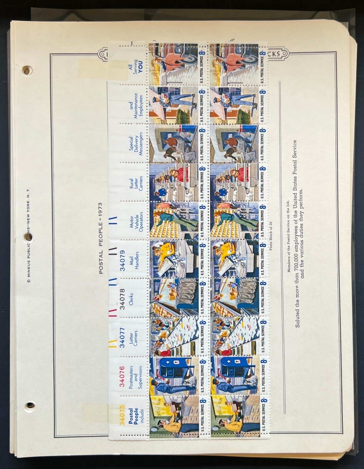 United States Plate Block Stamp Collection On Album Pages Used ZAYIX