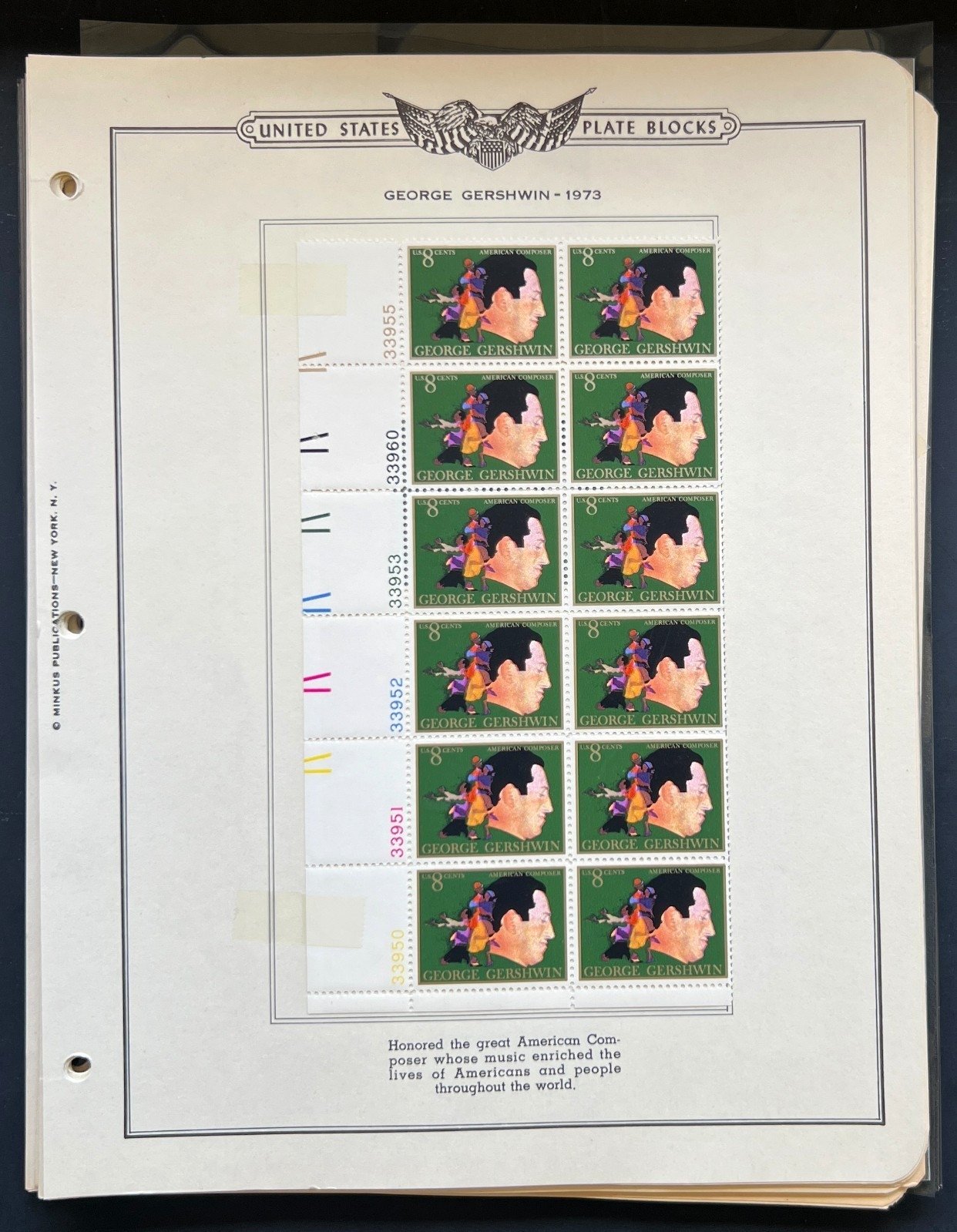 United States Plate Block Stamp Collection On Album Pages Used ZAYIX