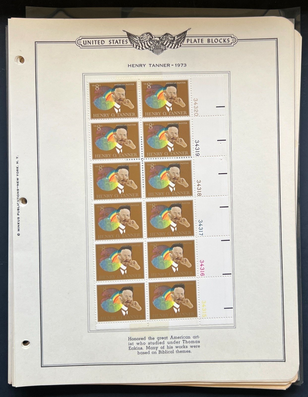 United States Plate Block Stamp Collection On Album Pages Used ZAYIX