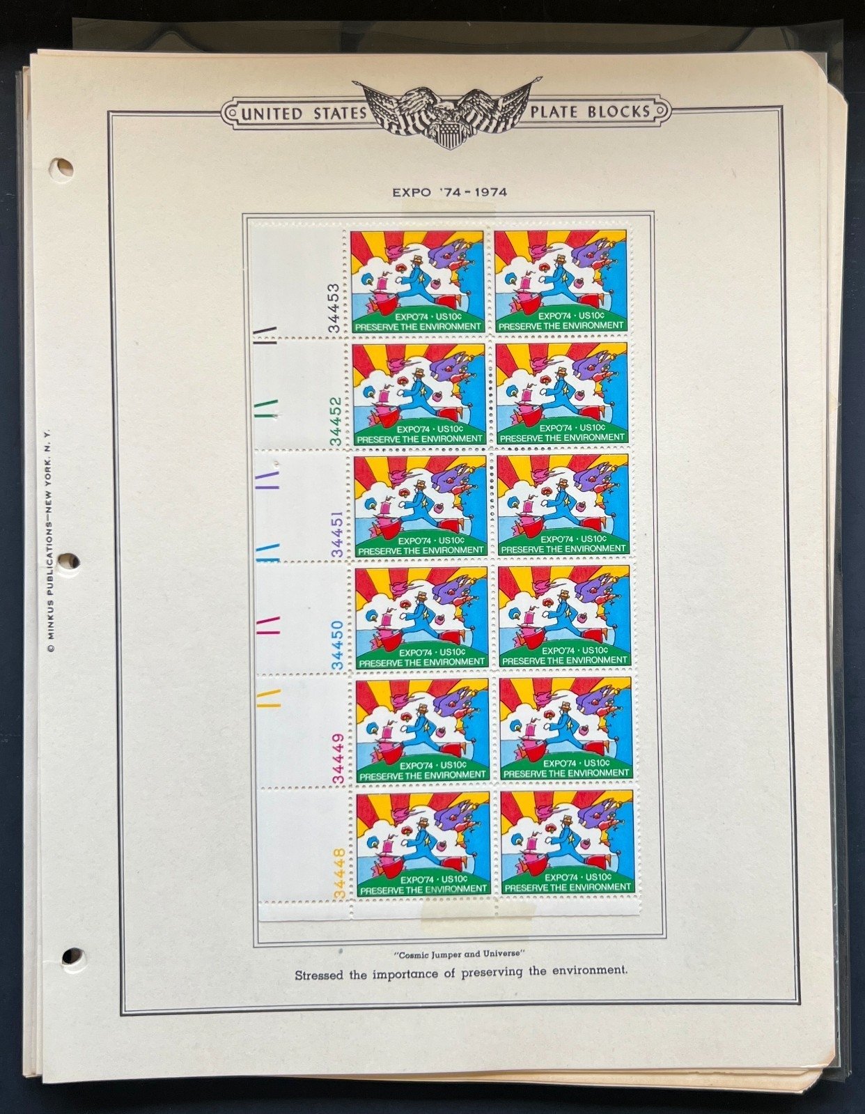 United States Plate Block Stamp Collection On Album Pages Used ZAYIX
