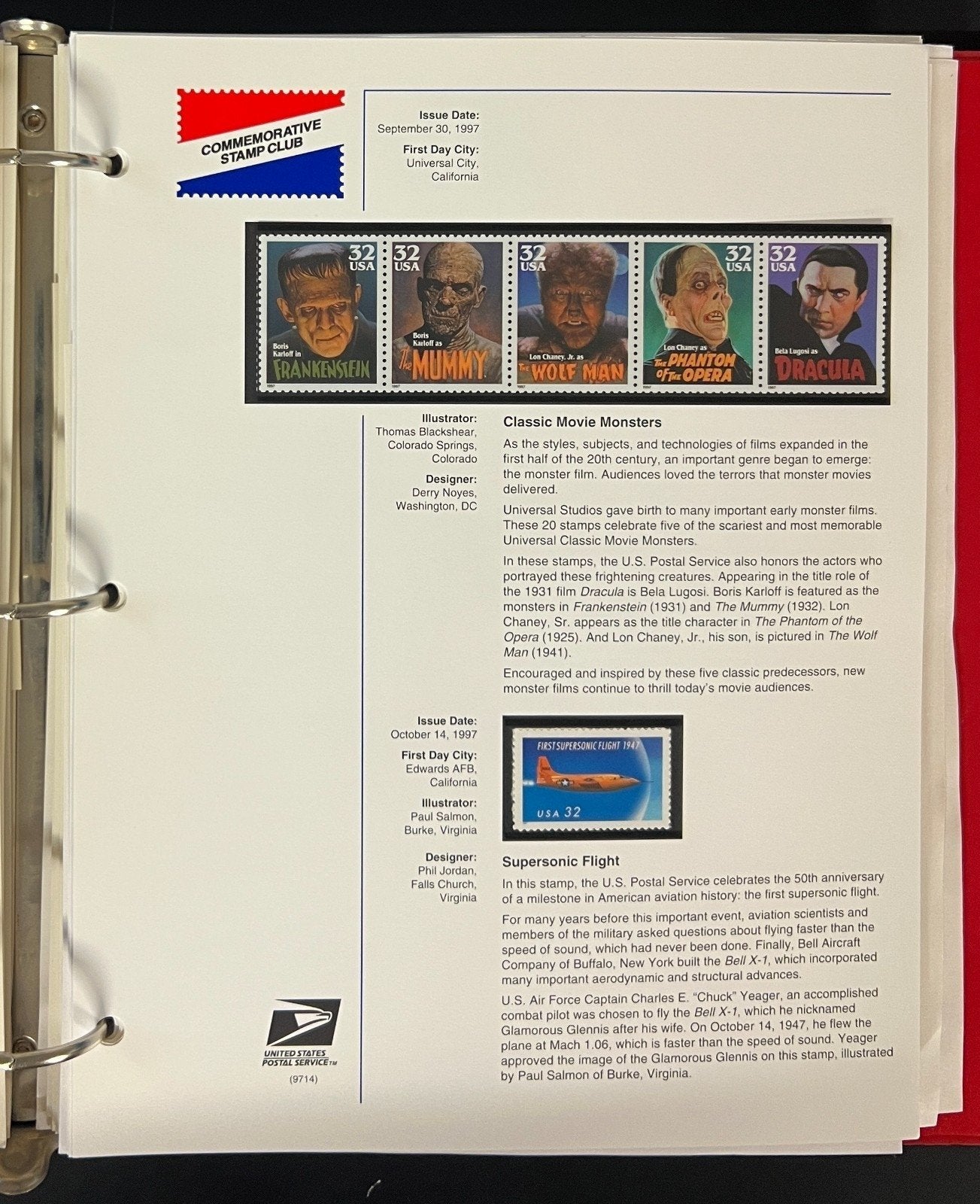 U.S. Stamp Collection 3 Commemorative Stamp Club Albums MNH 1987-2001 ZAYIX