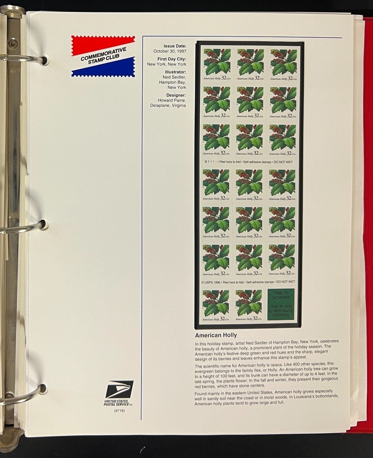 U.S. Stamp Collection 3 Commemorative Stamp Club Albums MNH 1987-2001 ZAYIX