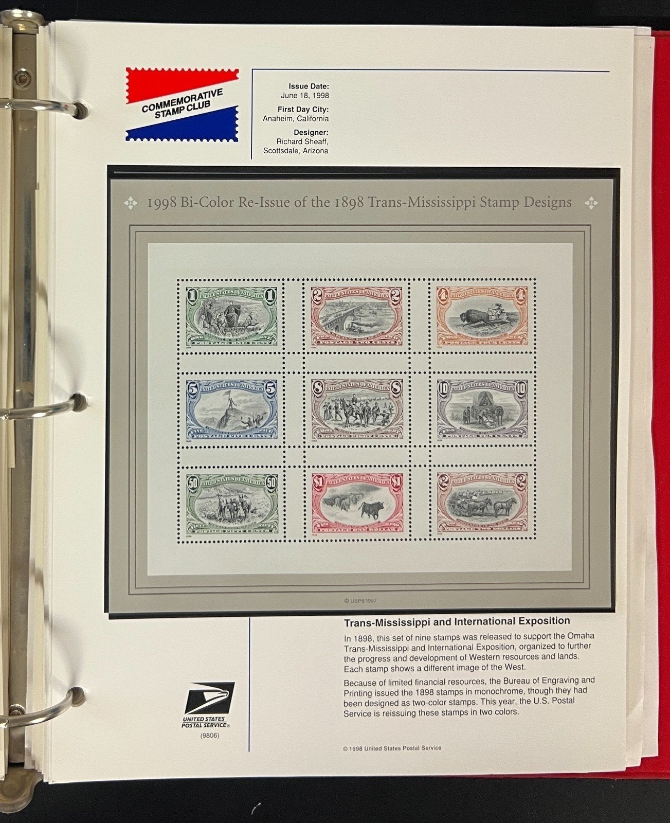 U.S. Stamp Collection 3 Commemorative Stamp Club Albums MNH 1987-2001 ZAYIX