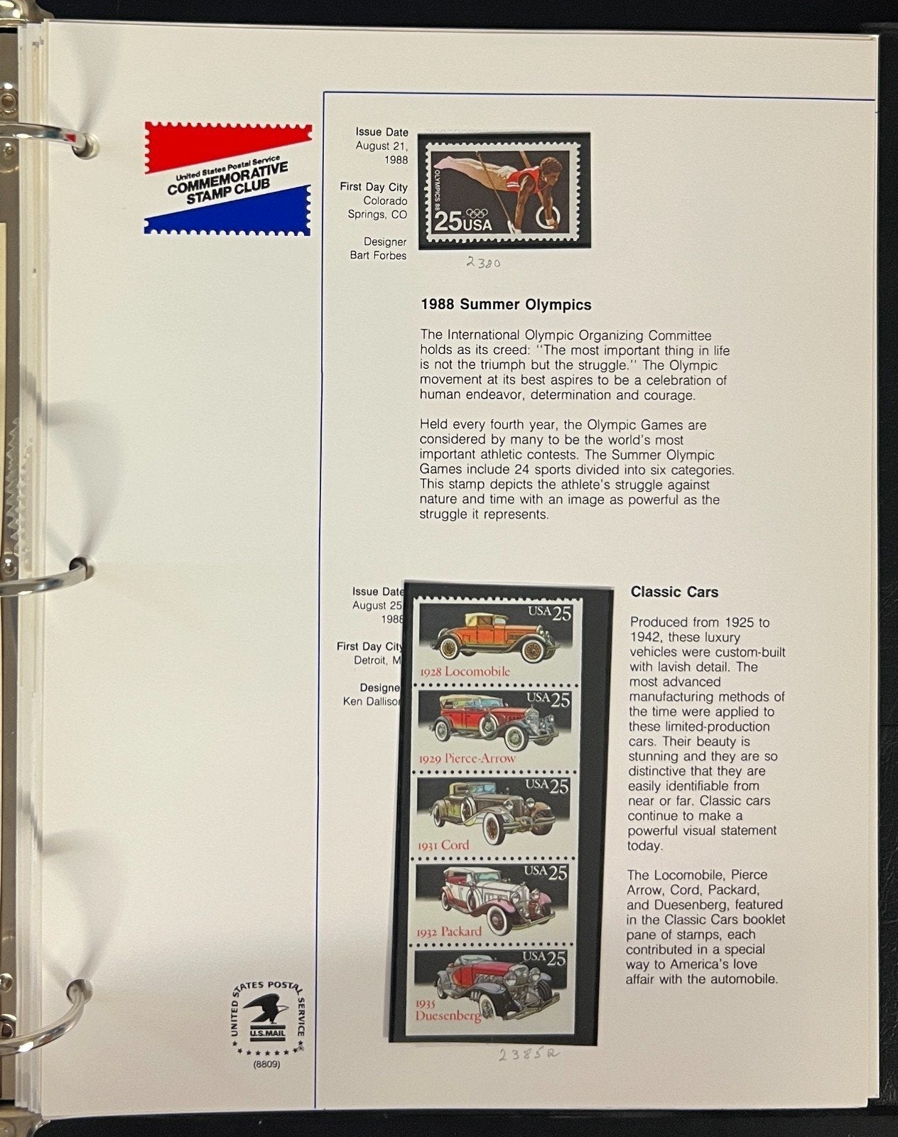 U.S. Stamp Collection 3 Commemorative Stamp Club Albums MNH 1987-2001 ZAYIX