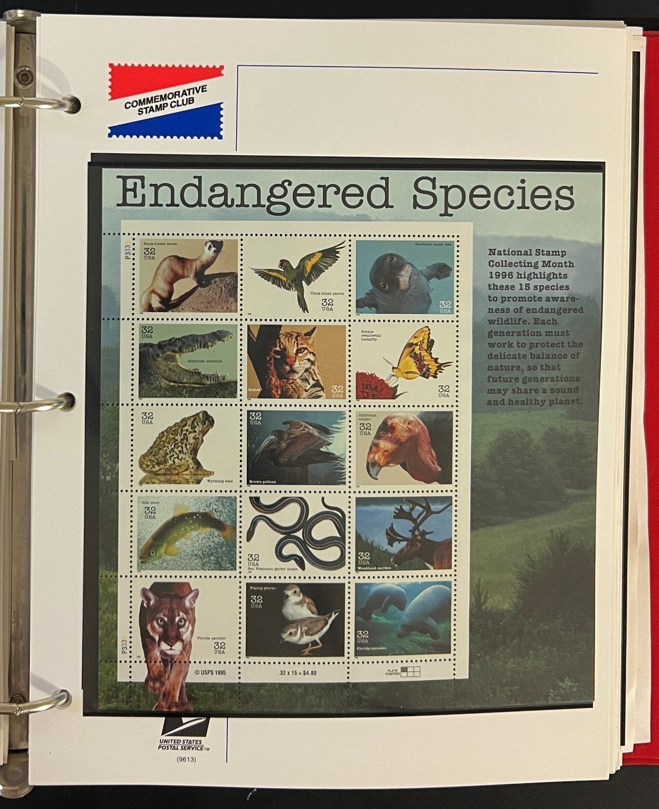 U.S. Stamp Collection 3 Commemorative Stamp Club Albums MNH 1987-2001 ZAYIX
