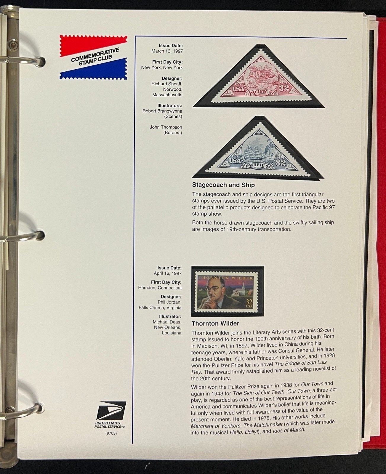 U.S. Stamp Collection 3 Commemorative Stamp Club Albums MNH 1987-2001 ZAYIX