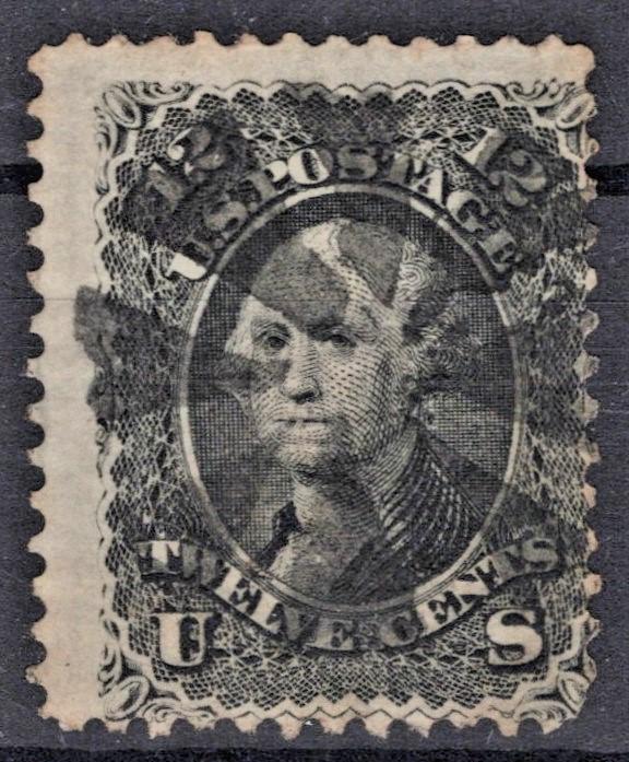 US 1868 12c black Washington F Grill National Bank Note Sc# 97 Used Fine ZAYIX