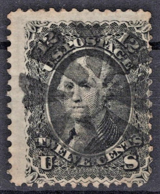 US 1868 12c black Washington F Grill National Bank Note Sc# 97 Used Fine ZAYIX