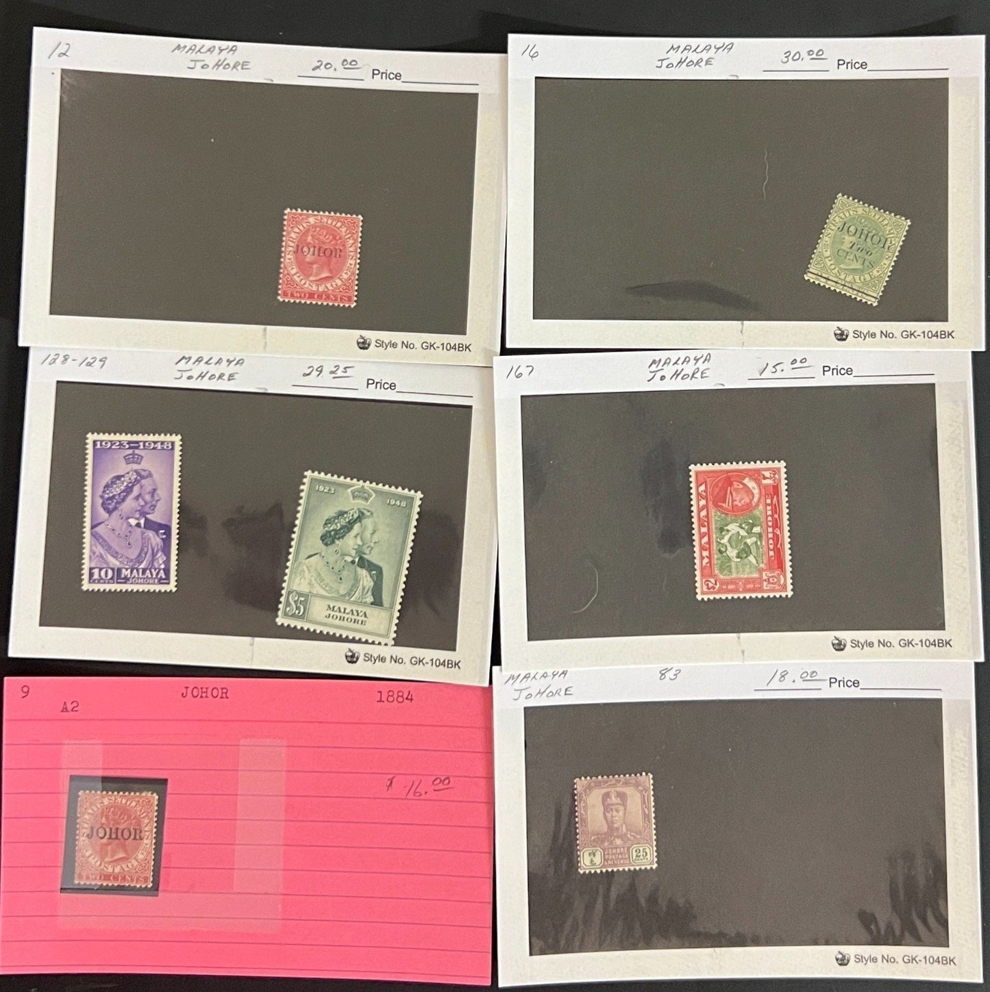 Indonesia & Malaya Stamp Collection On Hundreds of Dealer Cards ZAYIX
