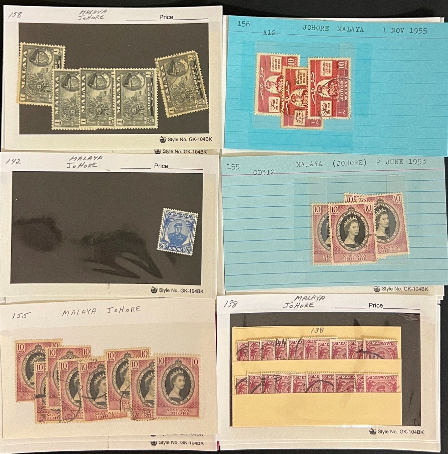 Indonesia & Malaya Stamp Collection On Hundreds of Dealer Cards ZAYIX