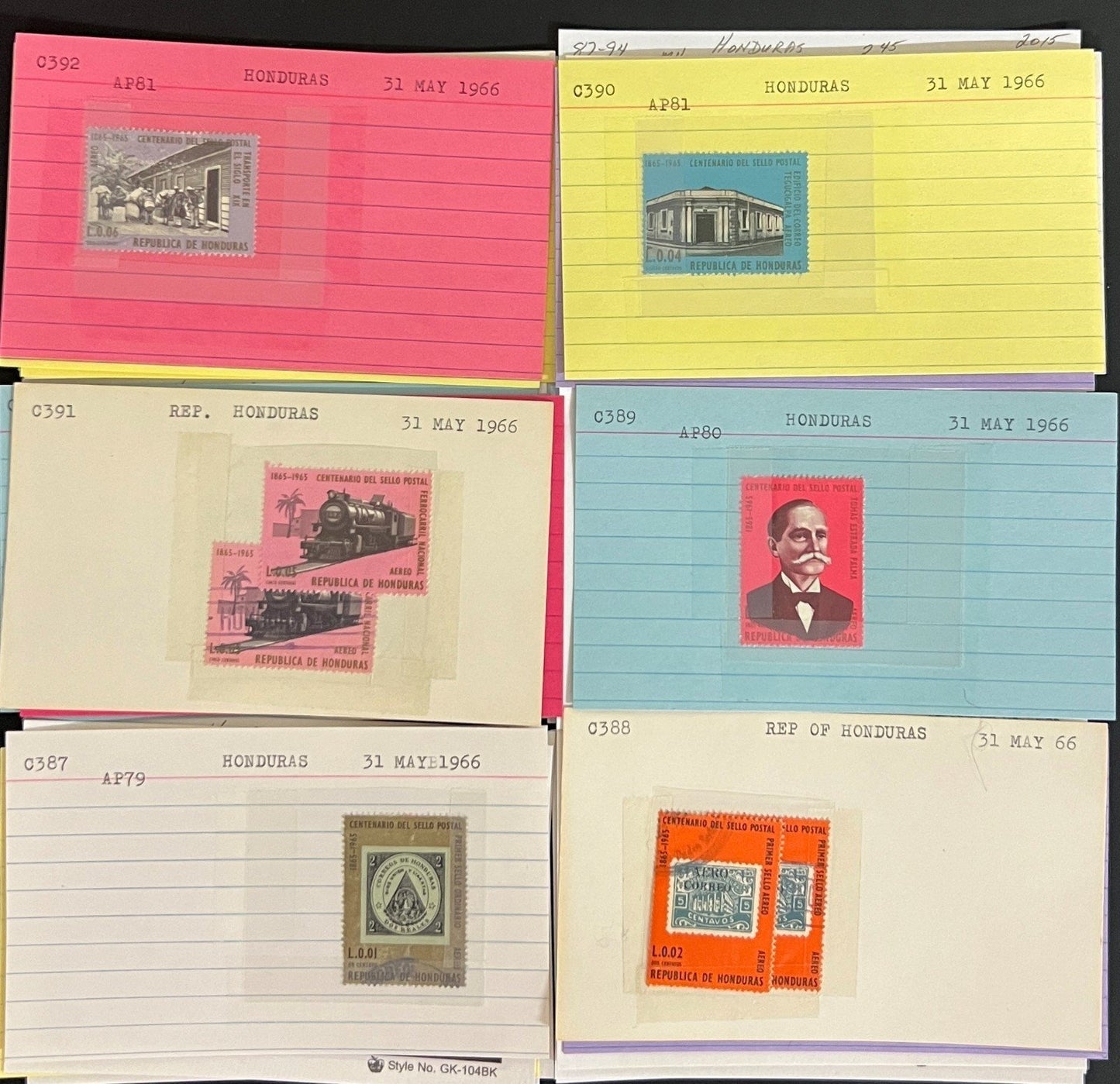 Guatemala Honduras Panama Stamp Collection On Hundreds of Dealer Cards ZAYIX