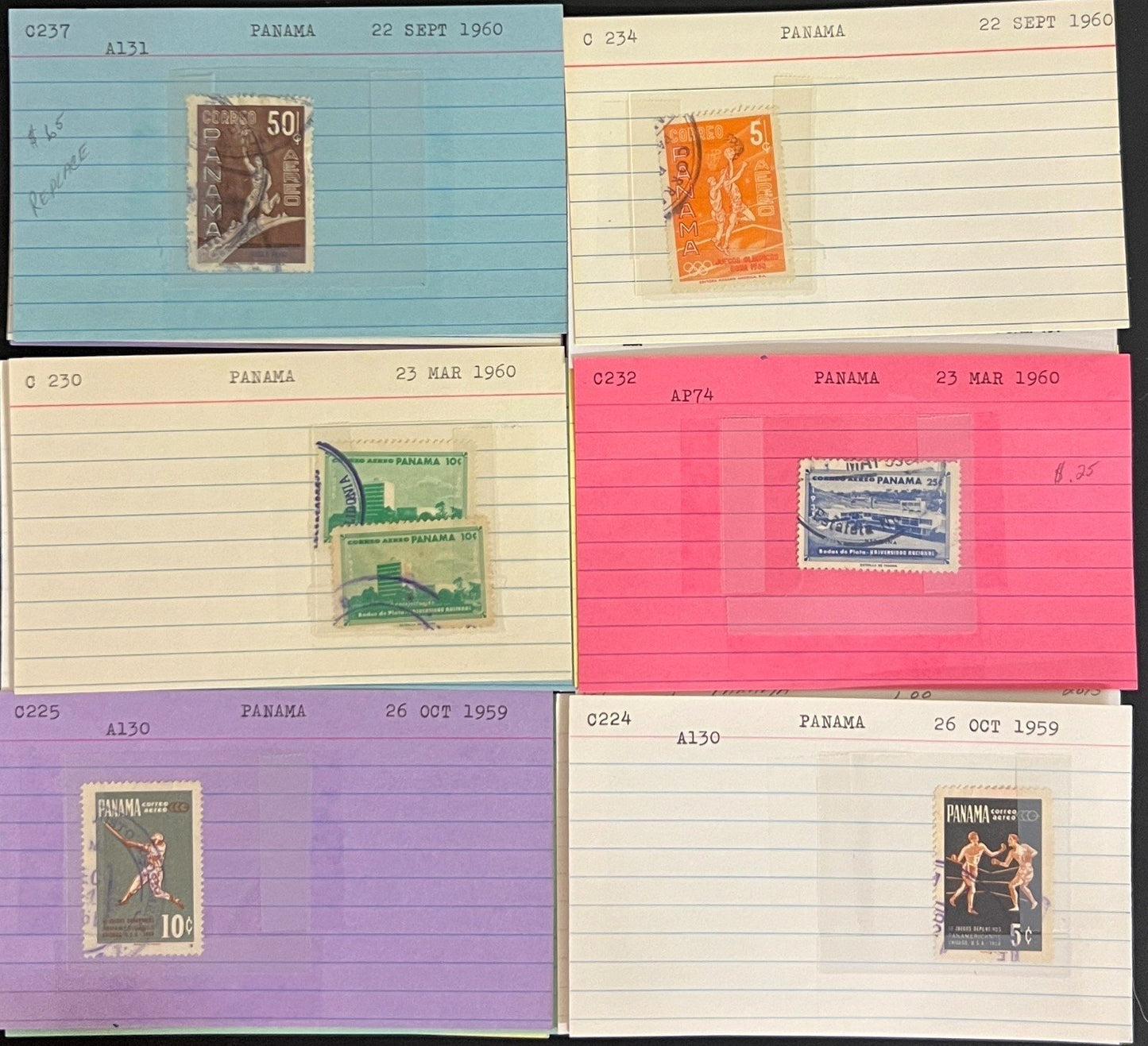 Guatemala Honduras Panama Stamp Collection On Hundreds of Dealer Cards ZAYIX