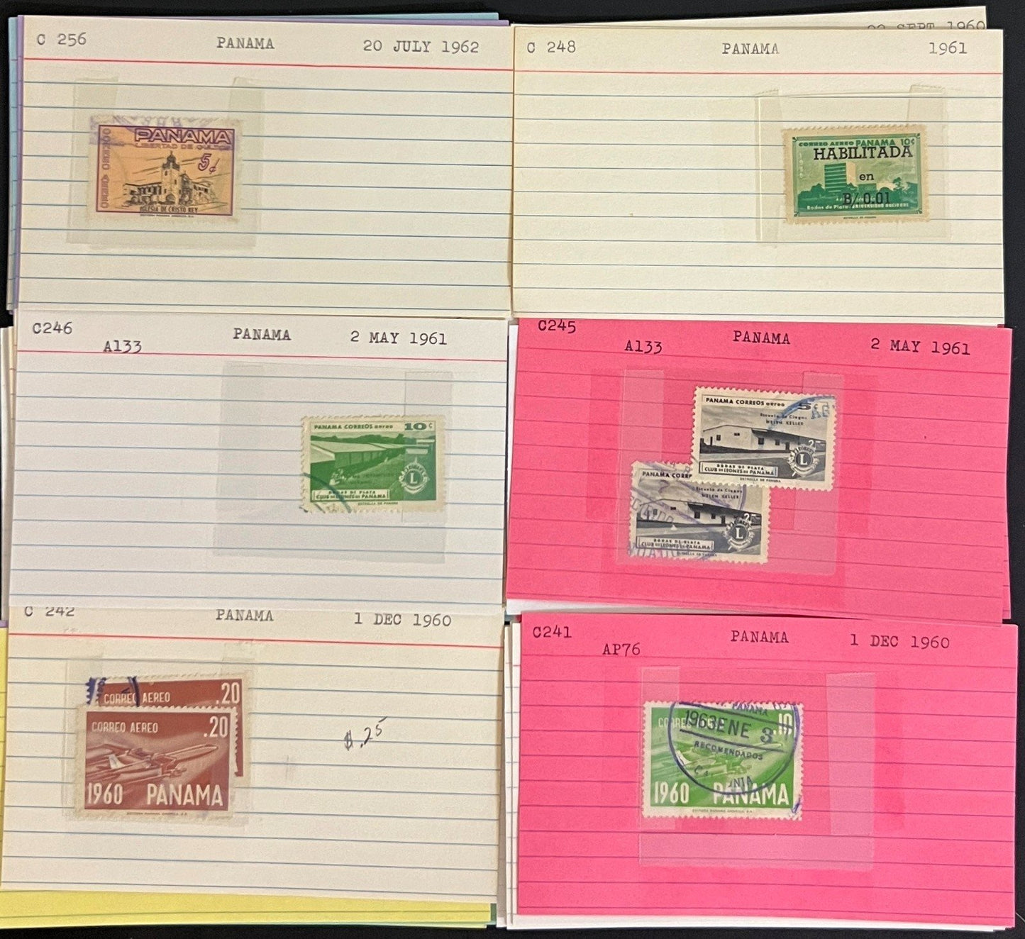 Guatemala Honduras Panama Stamp Collection On Hundreds of Dealer Cards ZAYIX