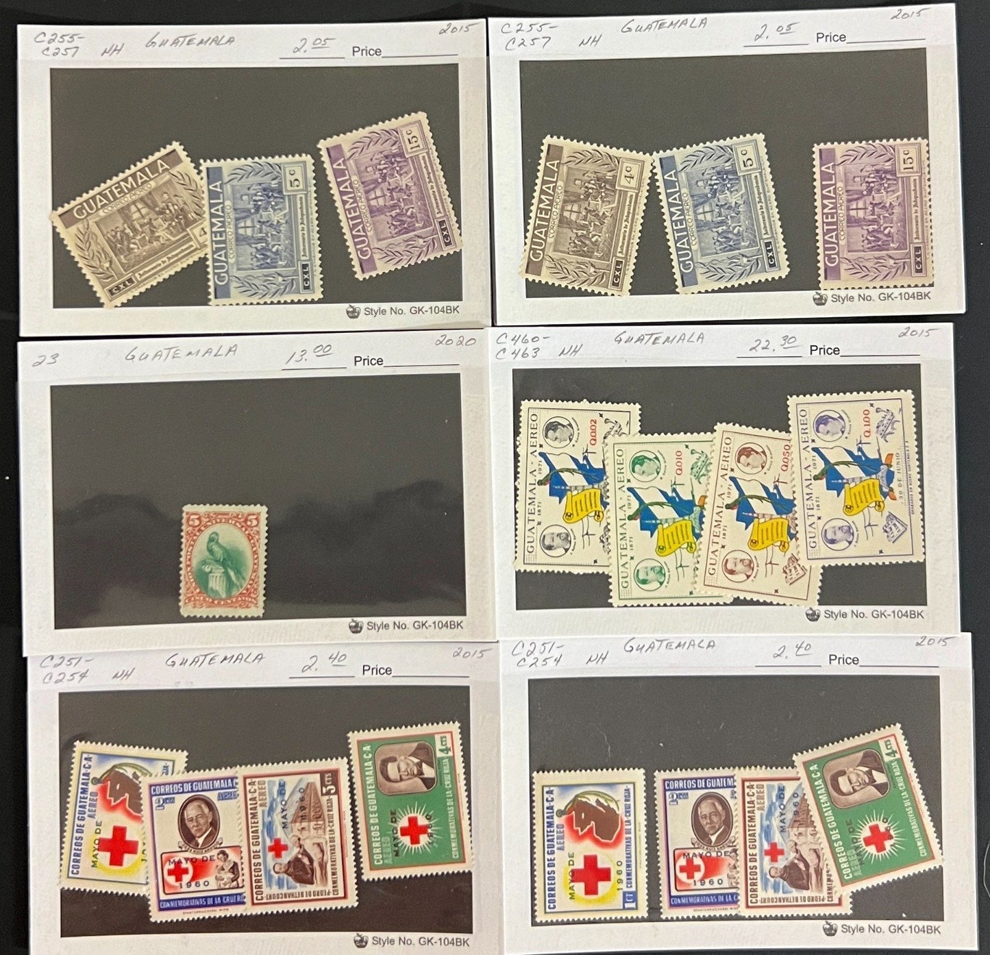 Guatemala Honduras Panama Stamp Collection On Hundreds of Dealer Cards ZAYIX