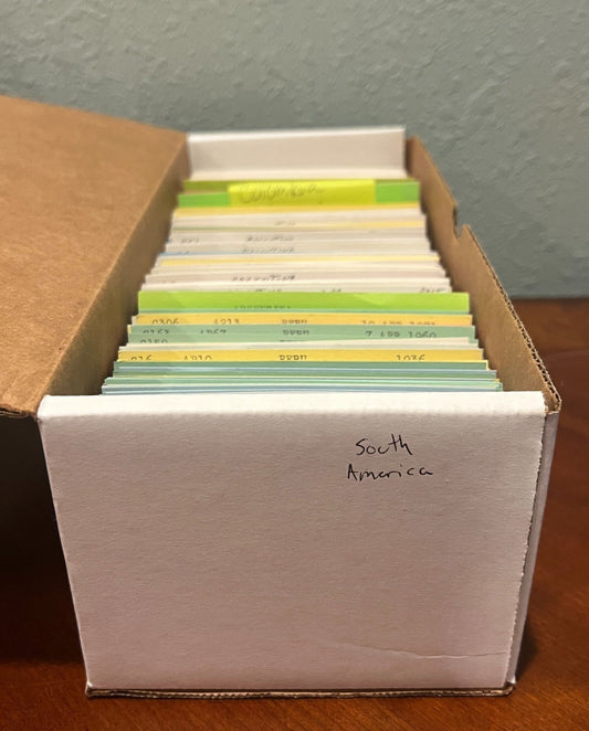Argentina, Peru & Colombia Stamp Collection On Hundreds of Dealer Cards ZAYIX
