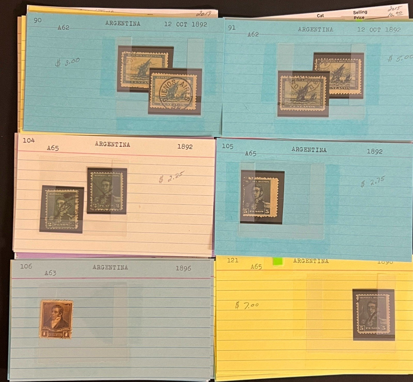 Argentina, Peru & Colombia Stamp Collection On Hundreds of Dealer Cards ZAYIX