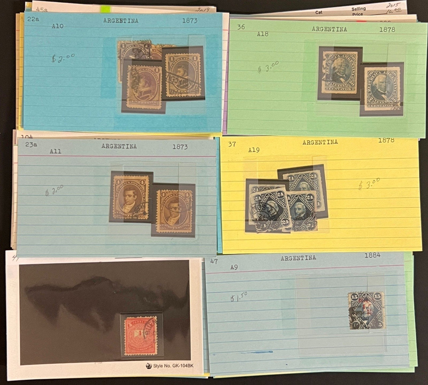 Argentina, Peru & Colombia Stamp Collection On Hundreds of Dealer Cards ZAYIX