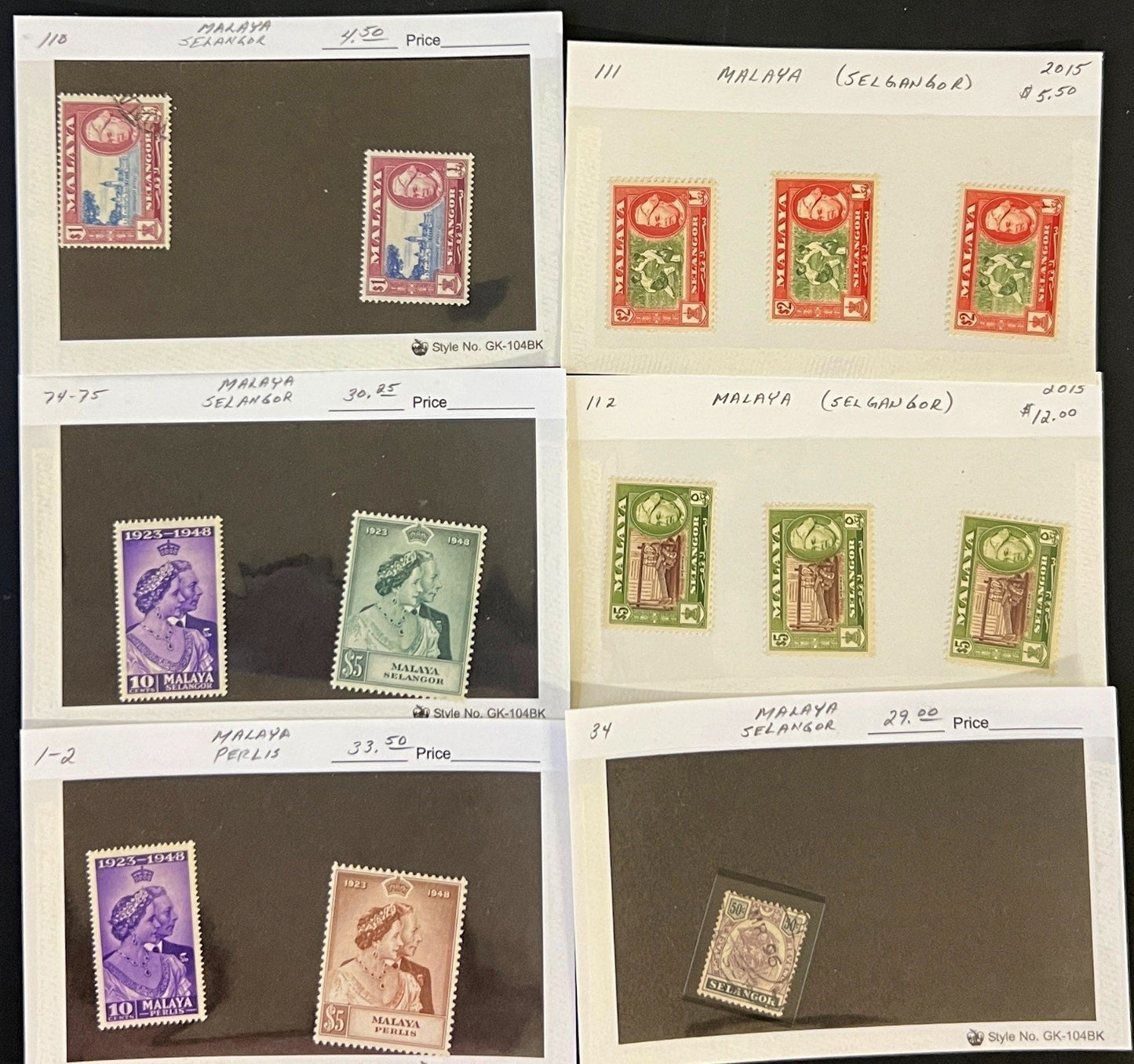 Mongolia & Malaya Stamp Collection On Hundreds of Dealer Cards ZAYIX