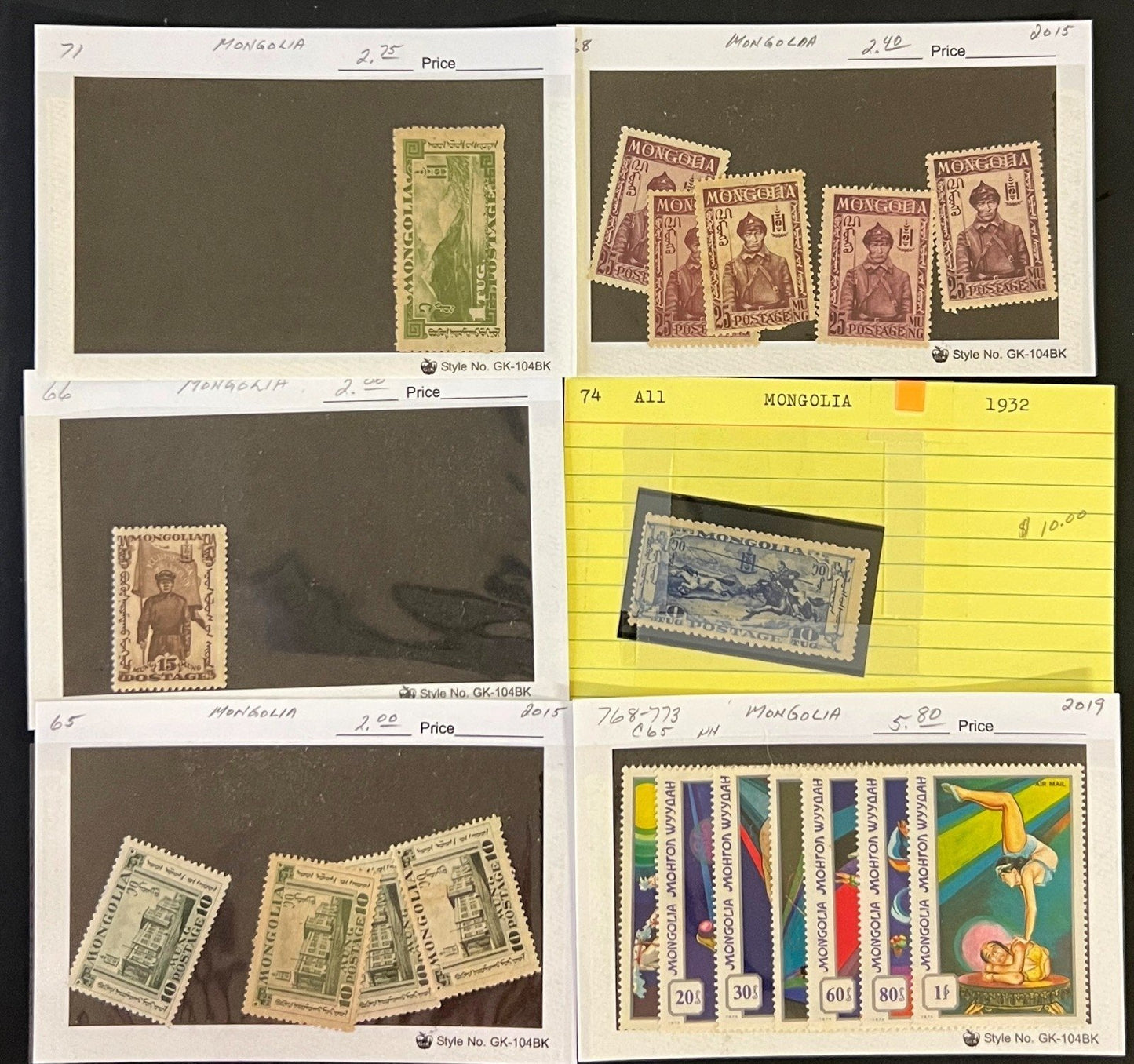 Mongolia & Malaya Stamp Collection On Hundreds of Dealer Cards ZAYIX