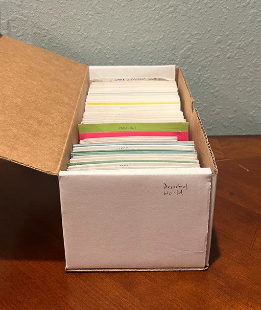 World Wide Assorted Stamp Collection On Hundreds of Dealer Cards ZAYIX