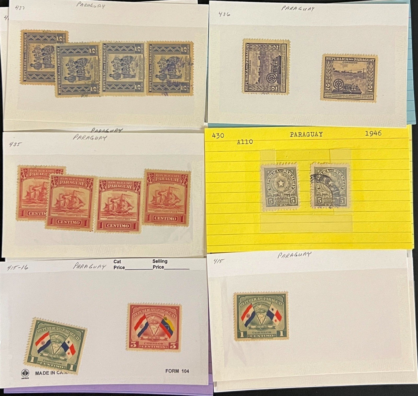 World Wide Assorted Stamp Collection On Hundreds of Dealer Cards ZAYIX