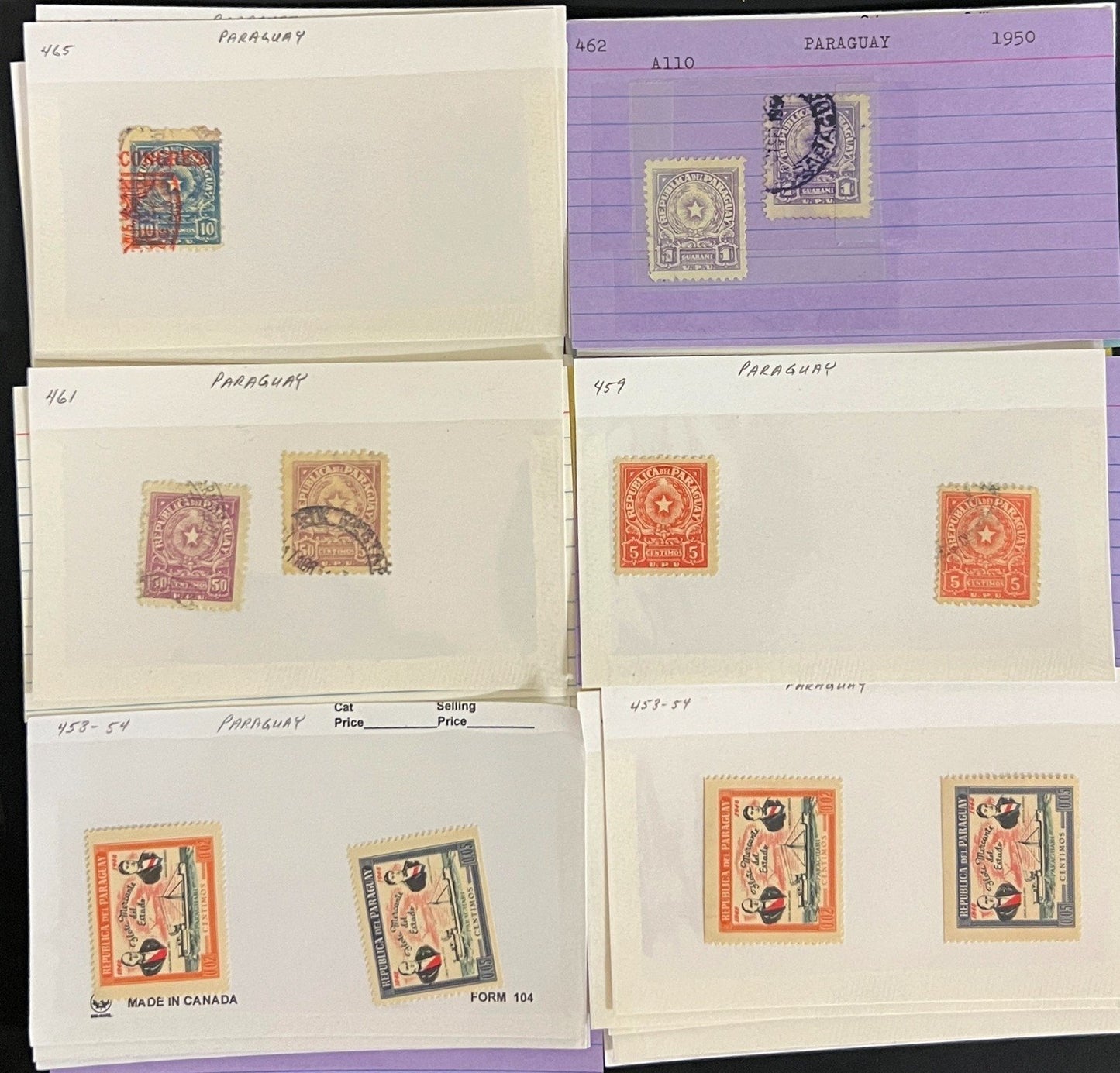 World Wide Assorted Stamp Collection On Hundreds of Dealer Cards ZAYIX