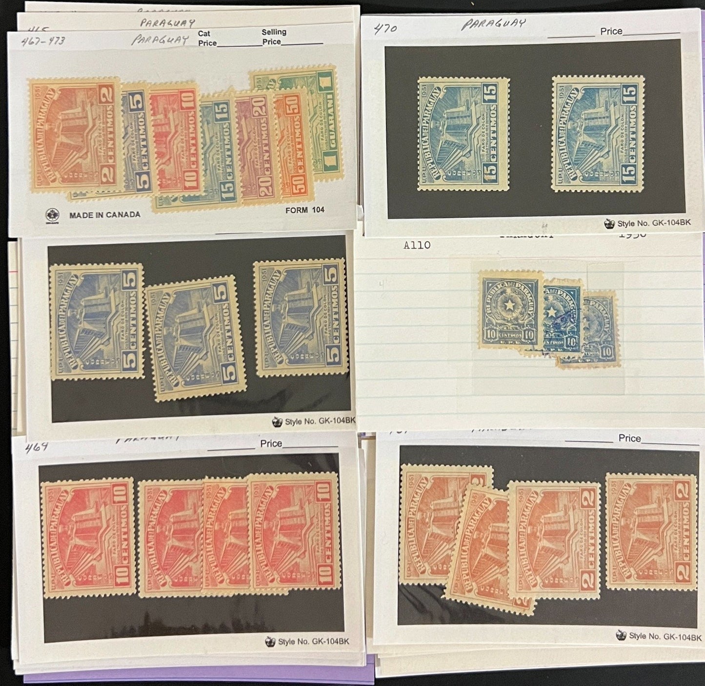 World Wide Assorted Stamp Collection On Hundreds of Dealer Cards ZAYIX